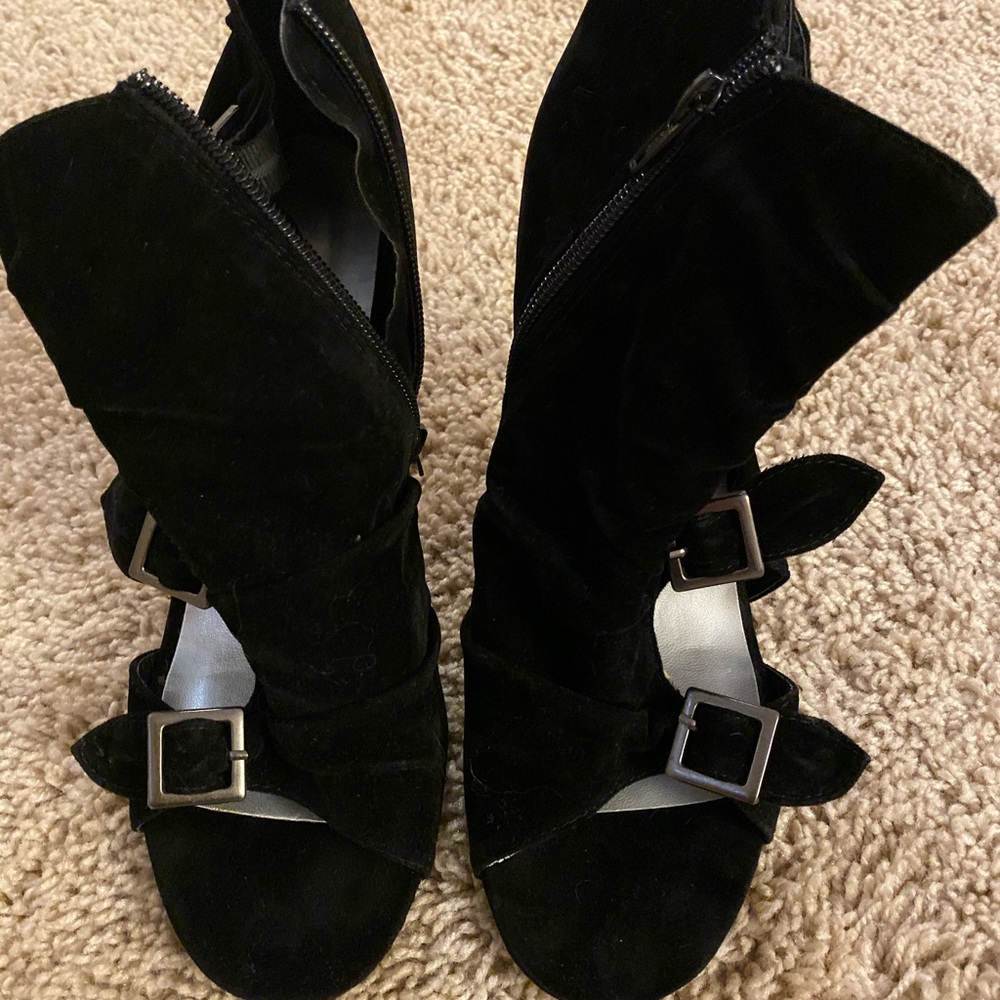 Velvet high heels